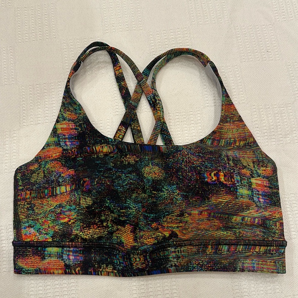 lululemon Size 4 Energy Bra in Neon Multi